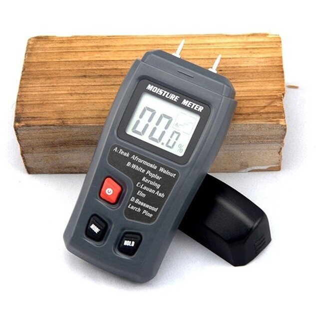 Testador detector de umidade de madeira, higrômetro lcd, medidor de papelão, deseja condutividade úmida, madeira para árvore digital, 2 pinos de umidade