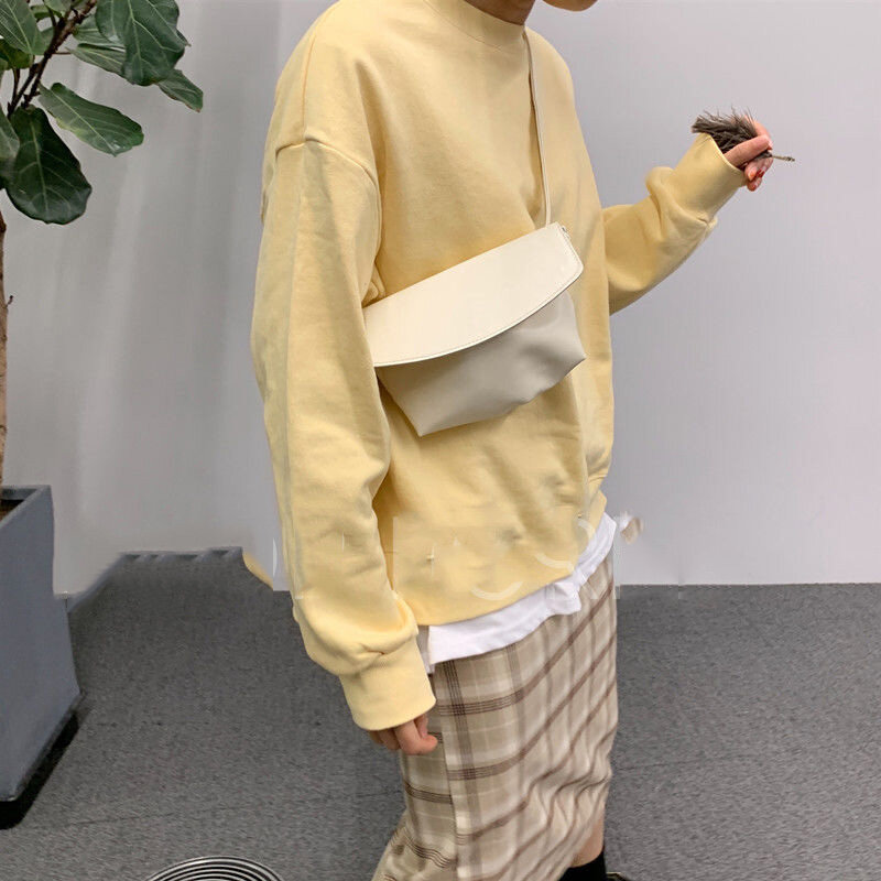 Сумка кросс-боди Женская из экокожи, модная винтажная однотонная нагрудная сумочка на ремне, уличная одежда в Корейском стиле