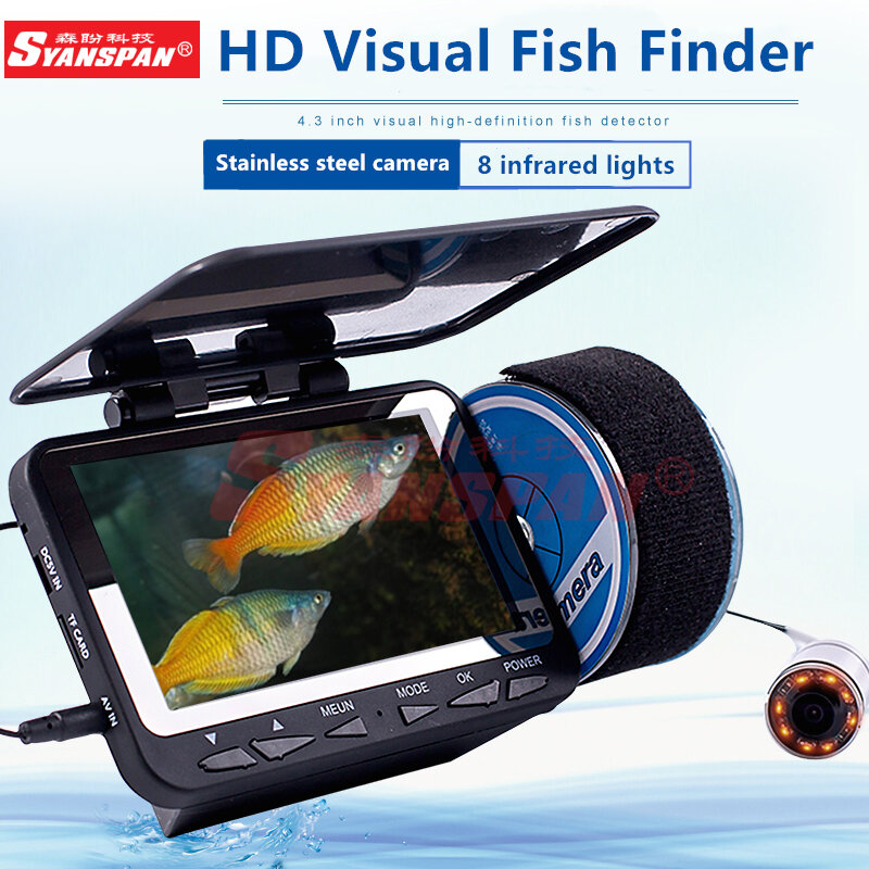 SYANSPAN 15/30M Kamera Pencari Ikan Bawah Air Portabel 4.3 IP68 HD1000TVL Penglihatan Malam untuk Sungai/Danau/Lautan/Laut