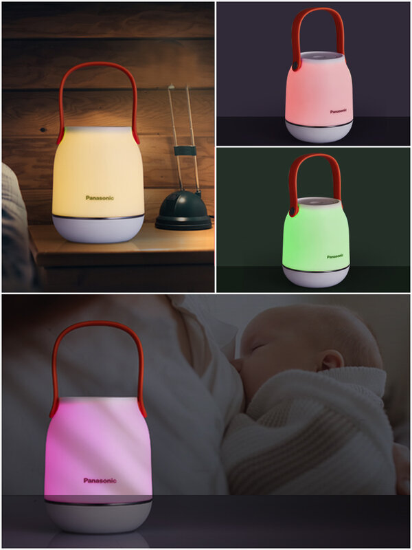 Panasonic Draagbare Nachtlampje Slaapkamer Zeven-Kleur Gradiënt Nachtkastje Lamp Usb Oplaadbare Baby Borstvoeding Slaap Licht