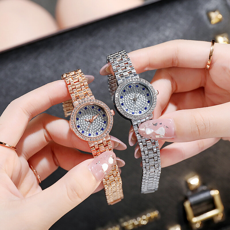 Diamond Women Watches Gold Watch Ladies Wrist Watches Luxury Brand  Rhinestone Women's Bracelet Watches Female Relogio Feminino