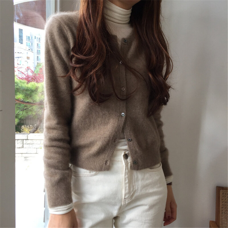 2021 fashion women's cardigan autumn and winter mink velvet long-sleeved women's mink velvet