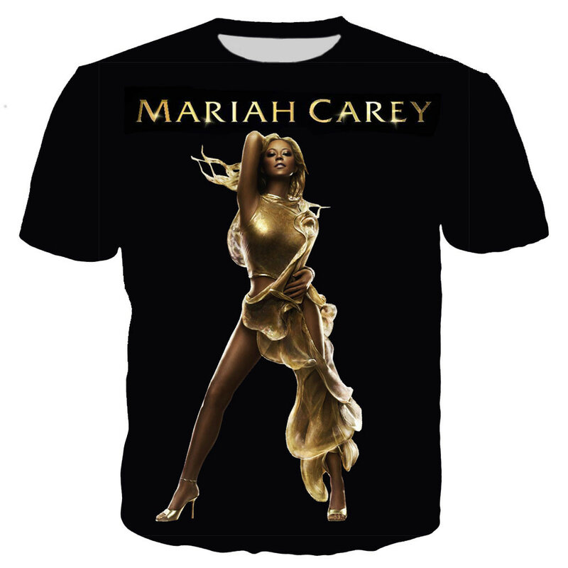 T-shirt pour homme et femme, Streetwear, surdimensionné, Style Hip Hop, Mariah Carey, nouveauté imprimée en 3D, été 2021
