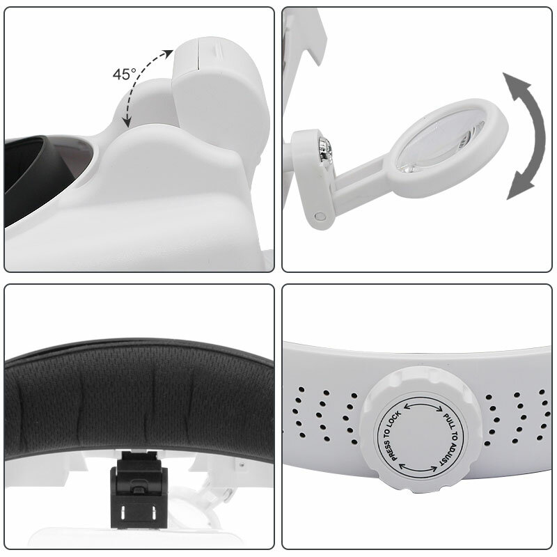 1,0 X/1,5 X/2,0 X/2,5 X/3,5 X/8X Helm Lupe mit LED beleuchtung Stirnband Dental Lupe mit 6 stücke Austauschbar Objektiv Dritte Ha