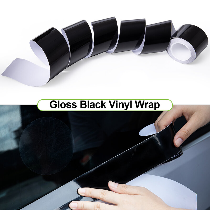 10Cm * 600Cm Auto Moto Diy Gloss Zwarte Streep Vinyl Wrap Waterdicht Protector Film Roll Gloss Zwarte Tape wrap Sticker