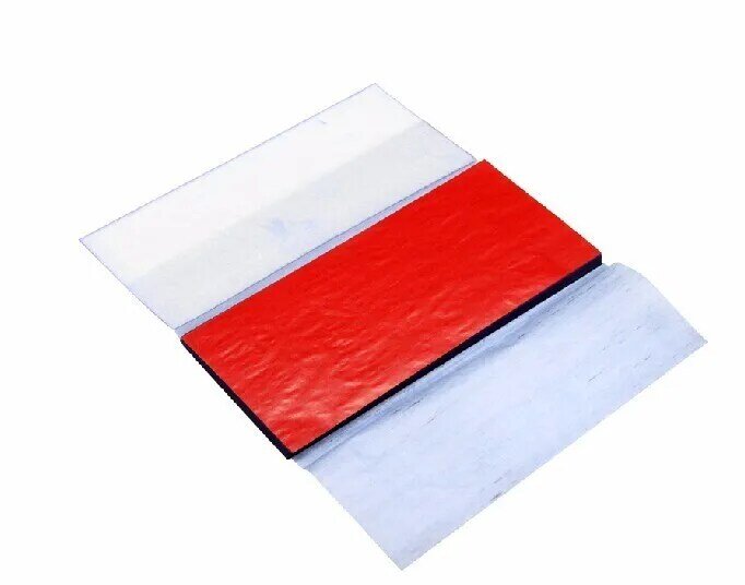 100 pces papel de carbono azul 48k tamanho 18.5*8.5cm de alta qualidade papel de carbono vermelho