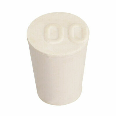 Rolha de borracha sólida em forma de afunilada branca, rolha para tubo de laboratório, tamanho 0 (13-17mm), 10 peças