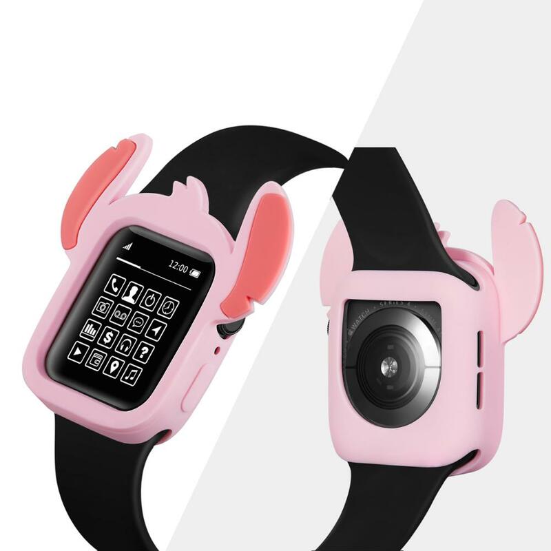 Leuke Cartoon Soft Silcone Bumper Horloge Case Voor Apple Watch 4 5 40Mm 44Mm Full Body Beschermende Frame Shockproof Cover voor Iwatch