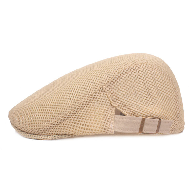 Gorra plana de estilo Retro, sombrero con visera de malla de lino y algodón ajustable, accesorios de ropa para exteriores