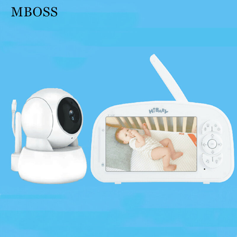 Novo 5 "1080p hd monitor de vídeo do bebê 5200 mah bateria de 2 vias de áudio visão noturna automática temperatura monitoramento canções de ninar 1000ft gama