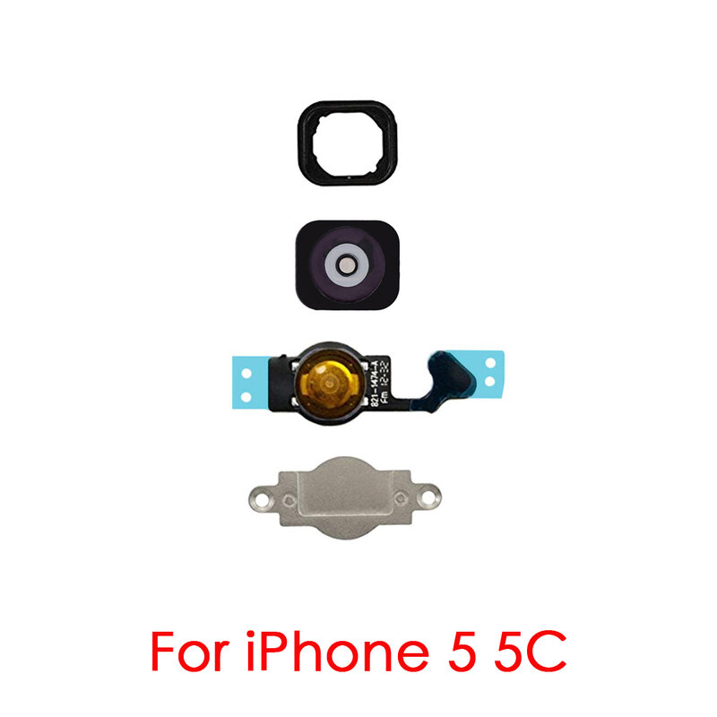 Chave com botão home e cabo flex, para iphone 5, 5c, tamanhos 6, 6plus, 6s plus, 7, 7plus, 8g, 8 plus, montagem de botão caseiro