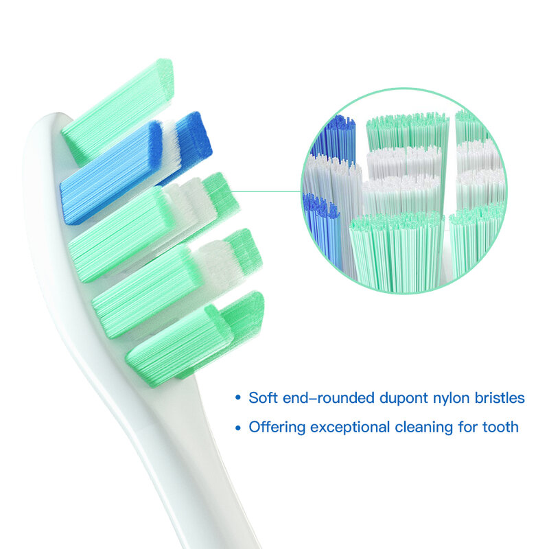 Cabeça de escova de substituição para philips hx3, hx6, hx9 series, escova de dentes para limpeza de escovas sonicare flexcare