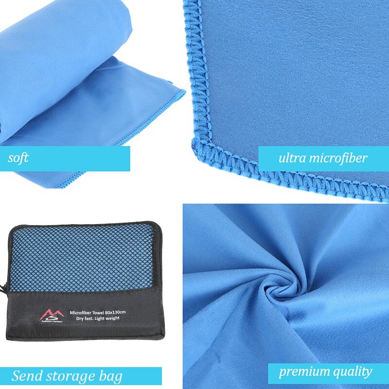 Toalha de secagem rápida ao ar livre toalha de natação compacto microfibra antibacteriano acampamento mão rosto toalha viagem kits esportivos