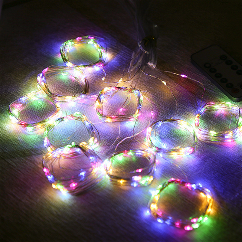 Cortina de luces LED de hadas con Control remoto, tira de luces USB de 3M, decoración navideña para el hogar, dormitorio, boda, fiesta, iluminación de vacaciones