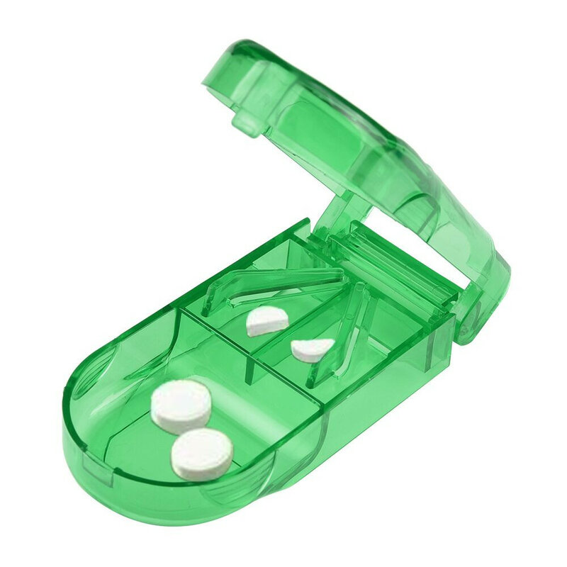 Pill Cutter Splitter Half Storage Compartment Box Medicine Tablet Holder HS88