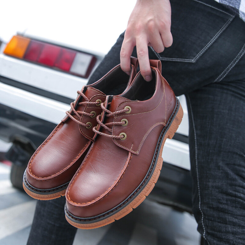 Men's Casual Shoes Genuine Leather Business Male Student Oxford Driving Outdoor Work 2021 Spring Fashion Desinger
