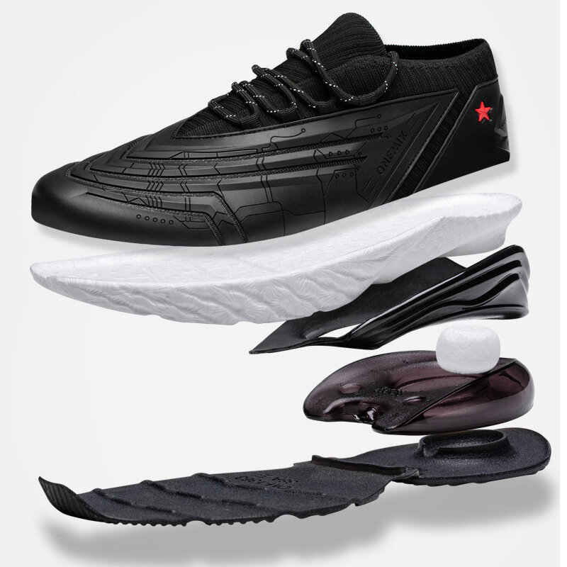 Новинка, мужские кроссовки ONEMIX, технология Bullet, кожаные удобные кроссовки для бега, черные, синие, белые, 2020, повседневная женская обувь для т...