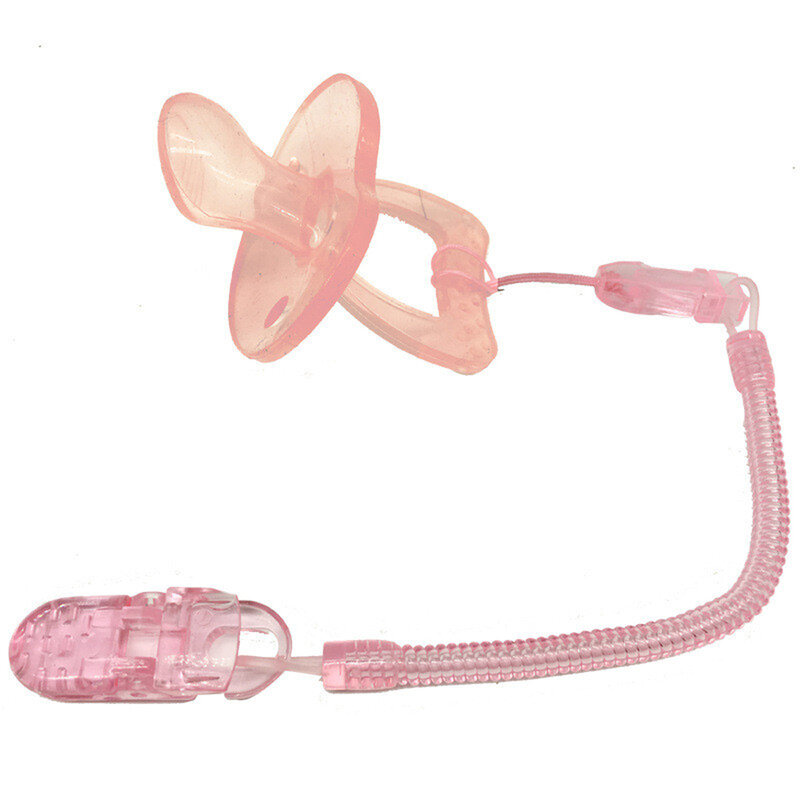 개폐식 아기 유아 더미 젖꼭지 스프링 노리개 젖꼭지 클립 체인 홀더 스트랩, 아기를 위한 씹는 장난감