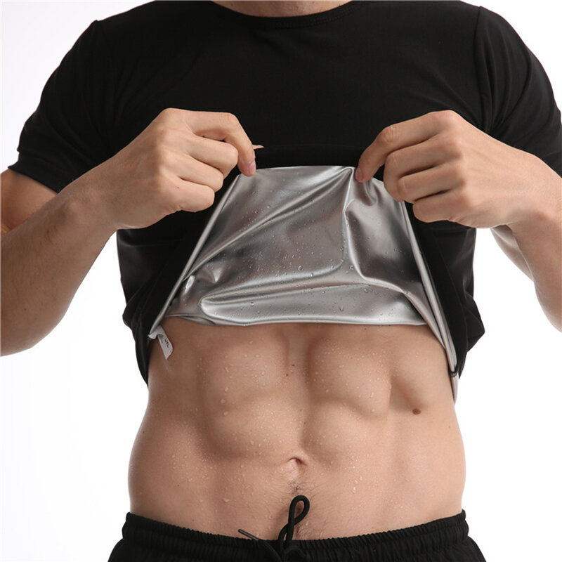 Colete modelador de corpo masculino, plus size, cintura, colete de emagrecimento, manga curta, sauna, treino, queimador de gordura, 4xl 5xl