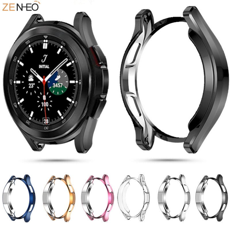 Case for samsung Galaxy watch 4 classic 46mm/42mm Soft TPU all-around bumper cover Screen protector Galaxy watch 4 44mm 40mm