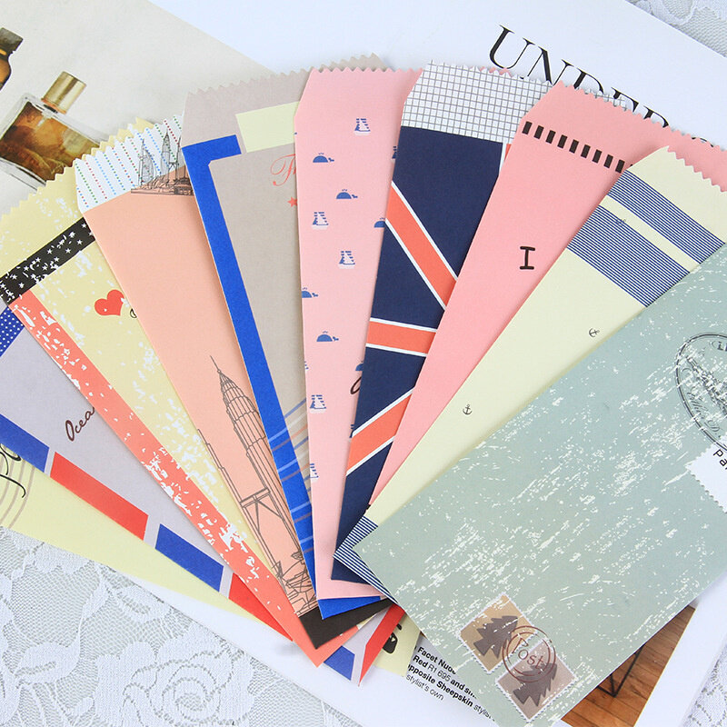 Lot de 20 Mini enveloppes en papier coloré de dessin animé coréen, Kawaii, petit cadeau artisanal pour bébé, Invitations en lettres de mariage