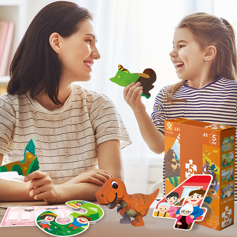 Rompecabezas avanzado Montessori para niños y niñas, puzle de gran pieza para Educación Temprana, juguetes para bebé, desarrollo del cerebro, regalo para niños de 2 a 8 años