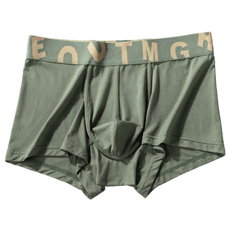 Letra de impressão boxer roupa interior de algodão macio boxershorts cueca masculina respirável shorts sem costura calcinha masculina gay