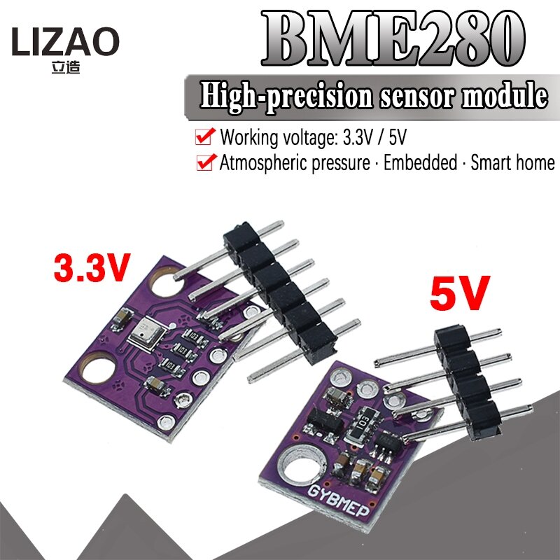 공식 GY-BME280-3.3 BME280 5V 3.3V 디지털 센서 온도 습도 기압 센서 모듈 I2C SPI 1.8-5V