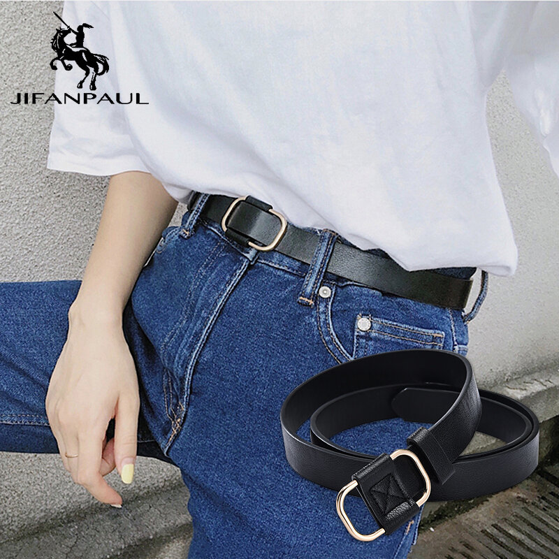 JIFANPAUL-cinturón retro de marca de lujo para mujer, hebilla de alfiler de aleación hueca a la moda con cinturón de cuero punk para estudiantes, envío gratis