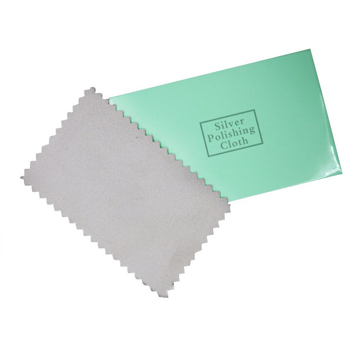 100 шт. 7x10 см микро замша 925 Серебряный серый полировочная ткань для ювелирных изделий с бумажным чехлом сумка конверт индивидуальная упаковка Пользовательский логотип