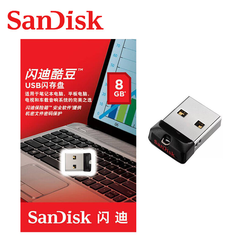 SanDisk SDCZ33 100% oryginalny USB 2.0 Pendrive 64GB 32GB 16GB 8GB Mini USB Flash Drive Pen Stick U dysk USB klucz na PC