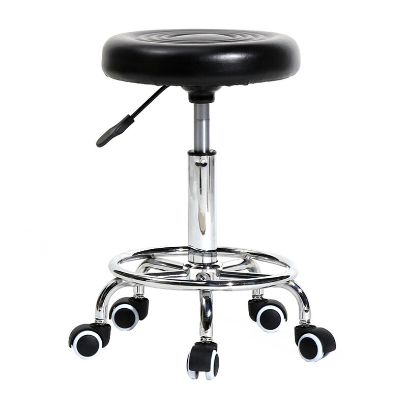 Cadeira redonda ajustável de múltiplos propósitos que desenha o tamborete do giro do rolamento com rodas e estofamento macio para tamboretes da barra do escritório moderno