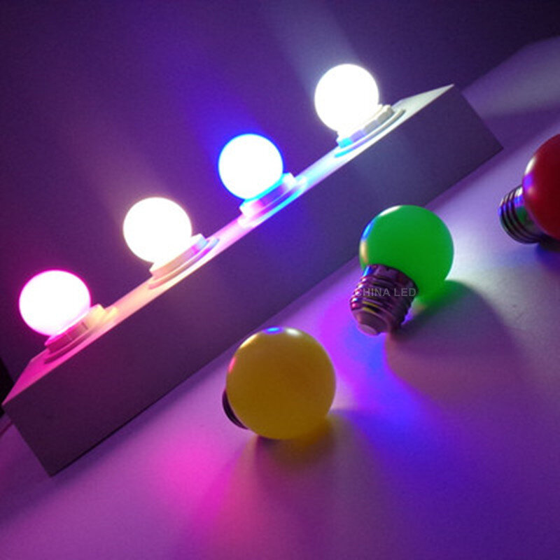 ミニrgbled電球,10〜100個,e27,b22,220v,防水,カラー,スモールライト,5w,7w,装飾,省エネランプ照明