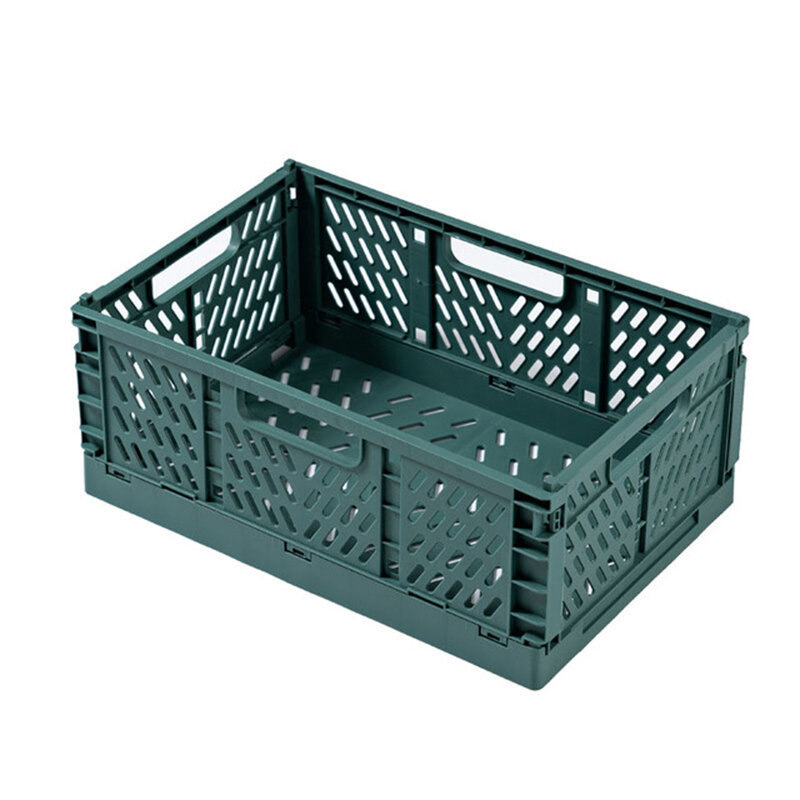 Caixa de armazenamento de plástico dobrável caixa de armazenamento empilhável casa cozinha armazém cestas caixa s m xl