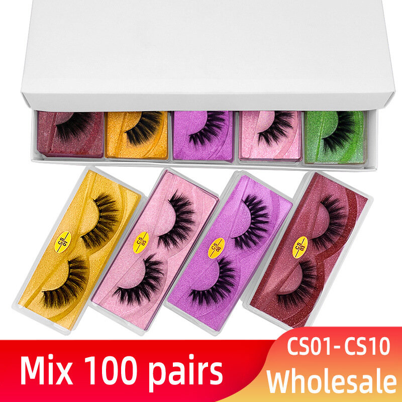 Faux-cils en vison 3D, 30/40/50/100 pièces, maquillage naturel, extensions, en vrac, vente en gros