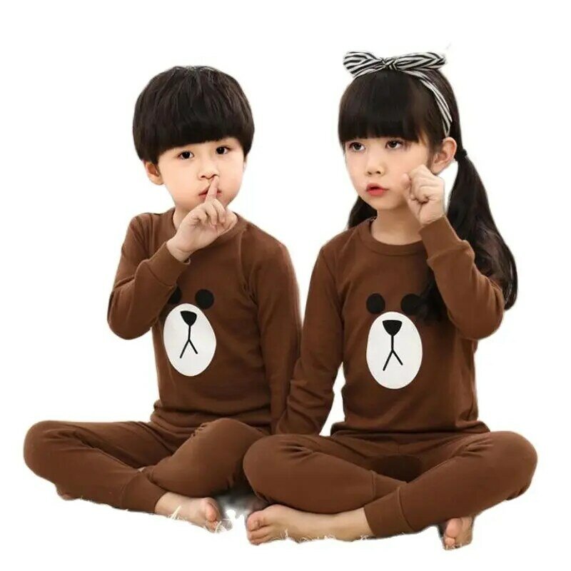 Pyjama de printemps pour enfants, vêtements de nuit pour bébés garçons et filles, ensemble en coton pour enfants de 2-13 ans