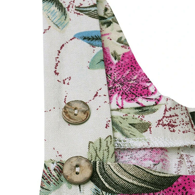 Verão boêmio macacão feminino elegância moda elegante paisagem floral impresso bolso botão camisola macacões outfits