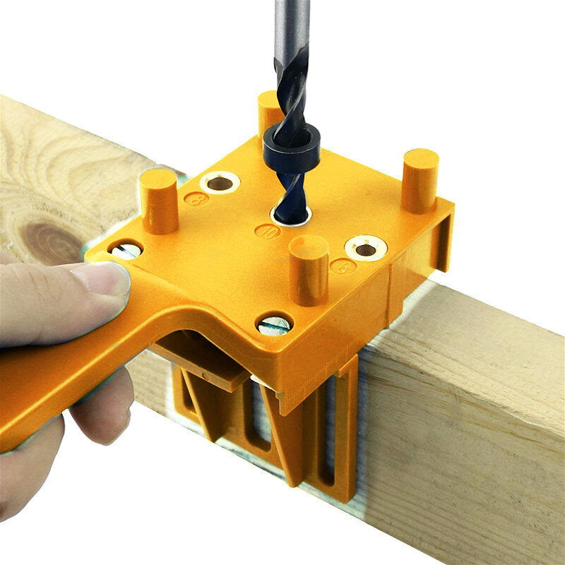 Guia de broca para carpintaria, guia de posicionamento com 3 peças de pinos de metal 6 8 10mm, kit de serra de perfuração de madeira