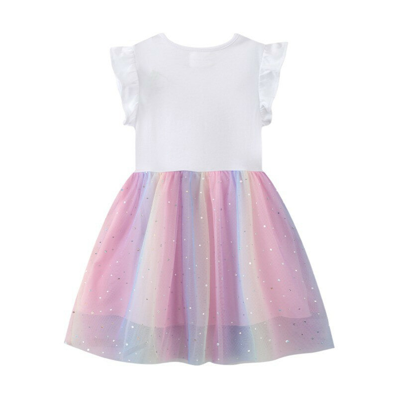 Jumping Meters New Arrival Unicorn Print Party Tutu Dresses Sleeveless Hot Selling Summer Princess Frocks Cute Baby Clothes