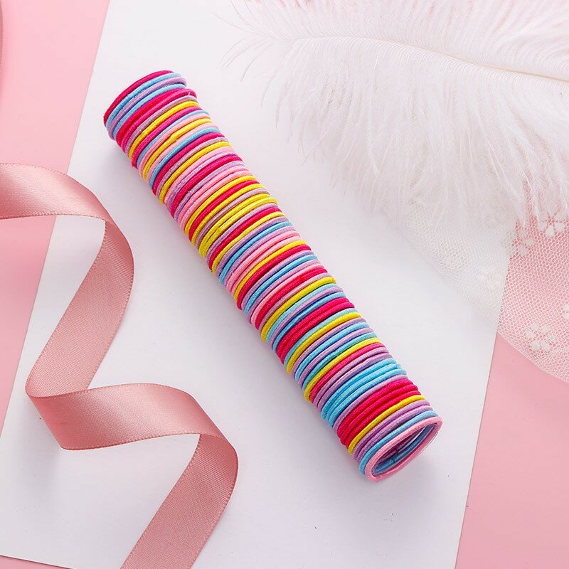50 sztuk kolorowe włosy akcesoria dziewczyny opaski gumowe Scrunchy elastyczne gumki do włosów opaska dla dzieci dekoracje gumki do włosów