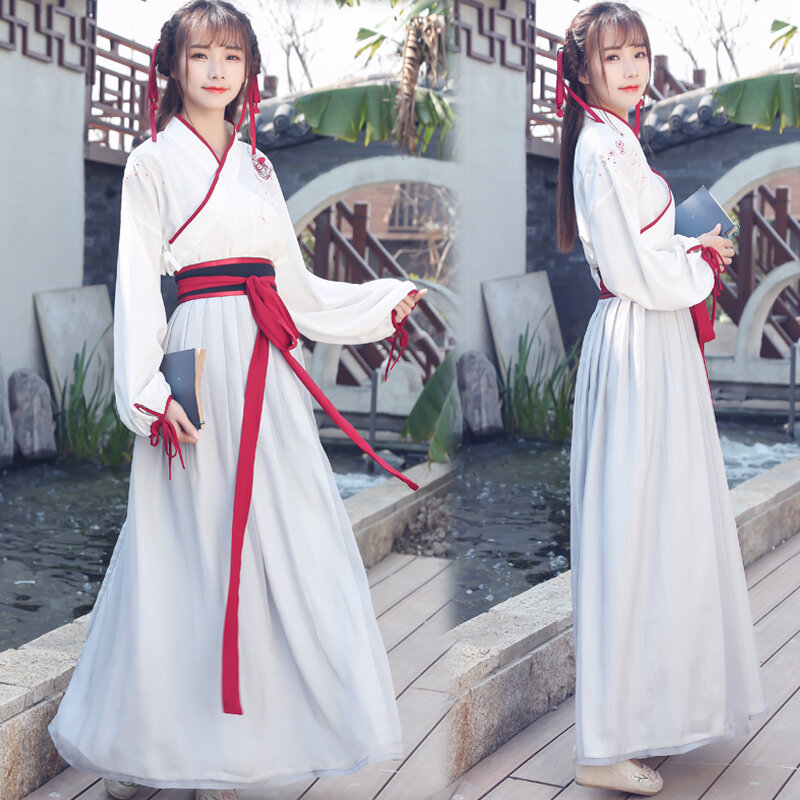 Hanfu 여성 개선 무술 스타일 의상 요정 요정 우아하고 신선하고 우아한 고대 중국 스타일 정장