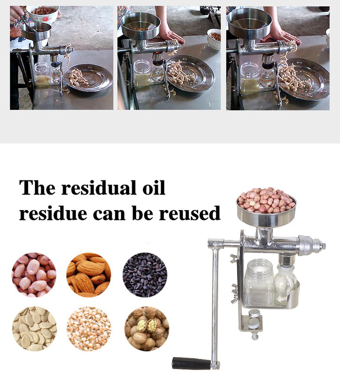 آلة ضغط الزيت اليدوية المنزلية ، مستخرج زيت الفول السوداني ، المكسرات ، البذور ، آلة الضغط