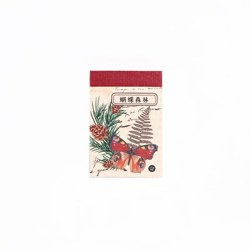 Libro de pegatinas de mariposa Retro para decoración, álbum de recortes DIY, diario, pegatina estética coreana, papelería, 50 hojas por paquete