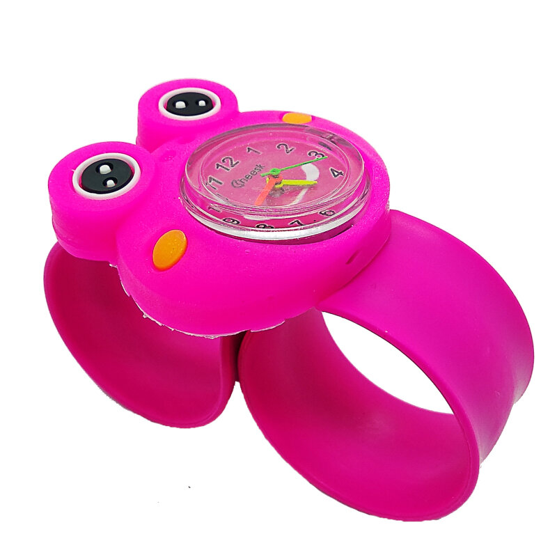 Montre-bracelet en Silicone pour enfants, montre-bracelet à Quartz, design de dessin animé papillon grenouille, tendance, couleur Silicone, pour filles, nouvelle collection