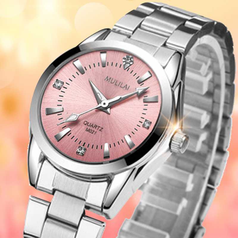 Kobiety luksusowe Rhinestone zegarki kwarcowe ze stali nierdzewnej panie zegarek biznesowy japoński mechanizm kwarcowy Relogio Feminino