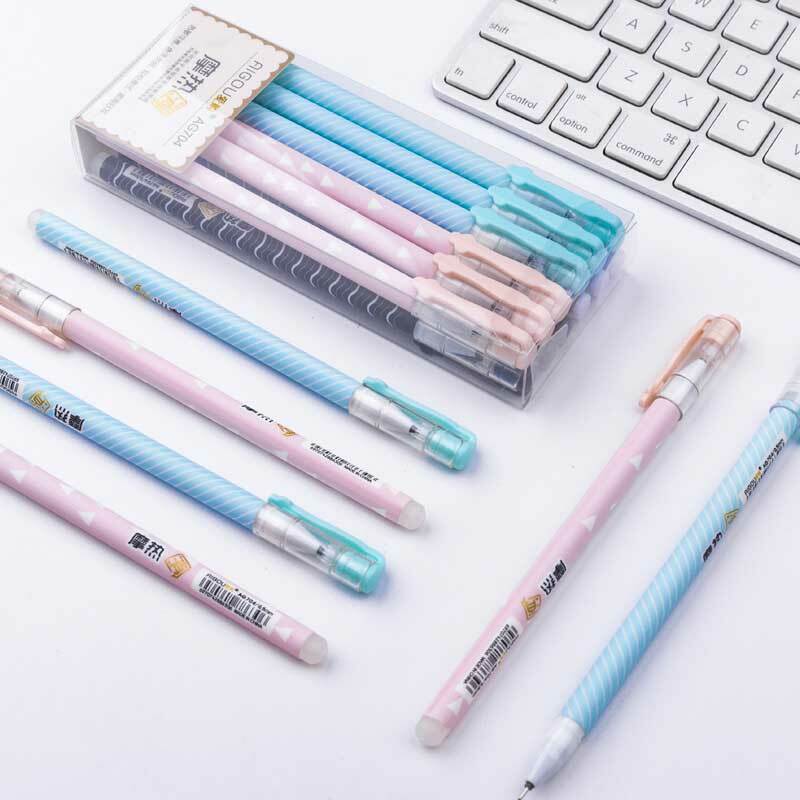 12Pcs/Lot Erasable Pens Washable Handle Blue Erasable Gel Pen Refill Rod School Writing Stationery Cute Pen Tool Gift Suit