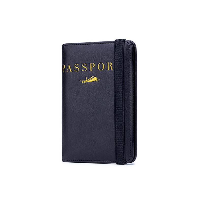 Unisex Echtem Leder Karte Fall Multi-Funktionale Passport Abdeckung RFID Sperrung ID Karte Halter Elastische Band Leder Reisepass Tasche