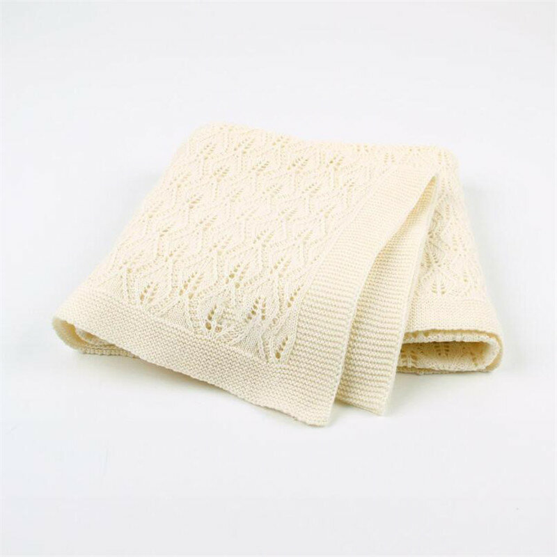 Couvertures tricotées pour bébés, couettes de literie en coton pour nouveau-né, pour emmailloter les nourrissons, unisexe, 75x100cm