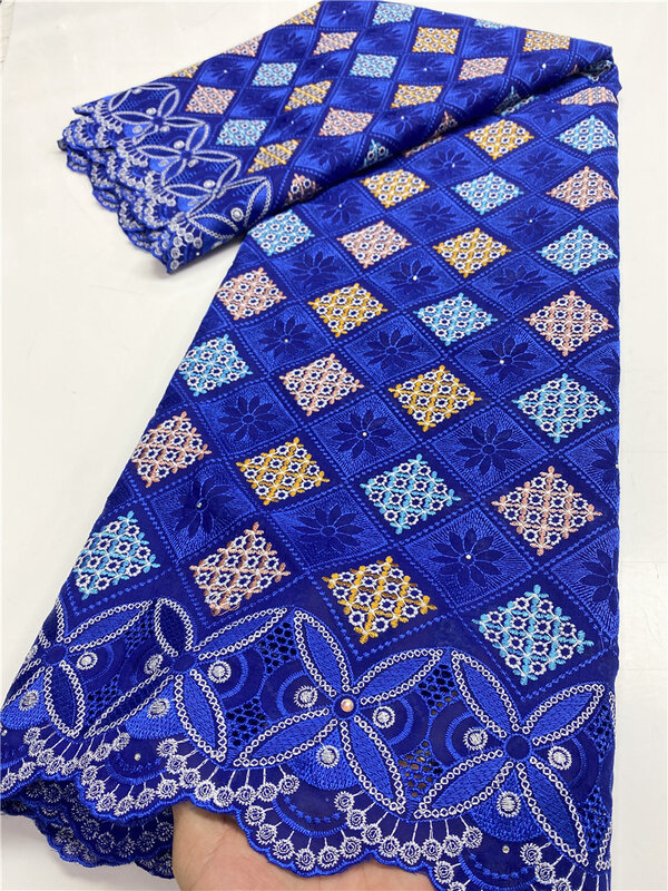Koronka African Voile tkanina 2020 koronka wysokiej jakości materiał nigeryjska koronkowa bawełniana haftowana tkanina na suknię ślubną YA3270B-8