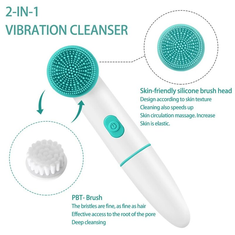 Elektrische Gesicht Reinigung Pinsel Für Gesichts Hautpflege Waschen Sonic Vibration Massage Werkzeug 2 in 1 Akne Poren Mitesser Silikon reiniger